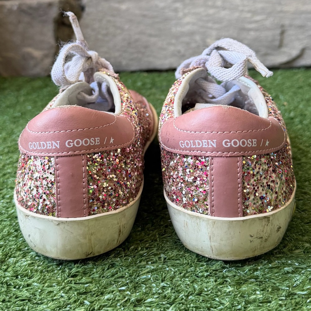 Golden Goose Girl's Super-Star Glitter Leather Sneakers - Picture 6 of 11